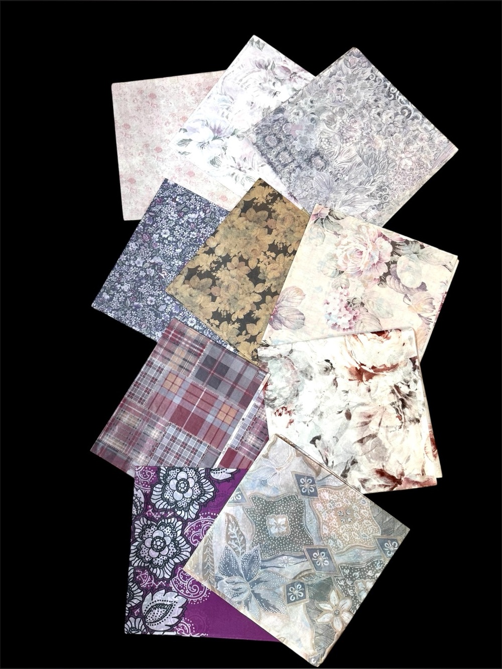 10 Sheets VTG 1984 All Occasions  WRAPPING PAPER & Fancy TISSUE PAPER  Flowers